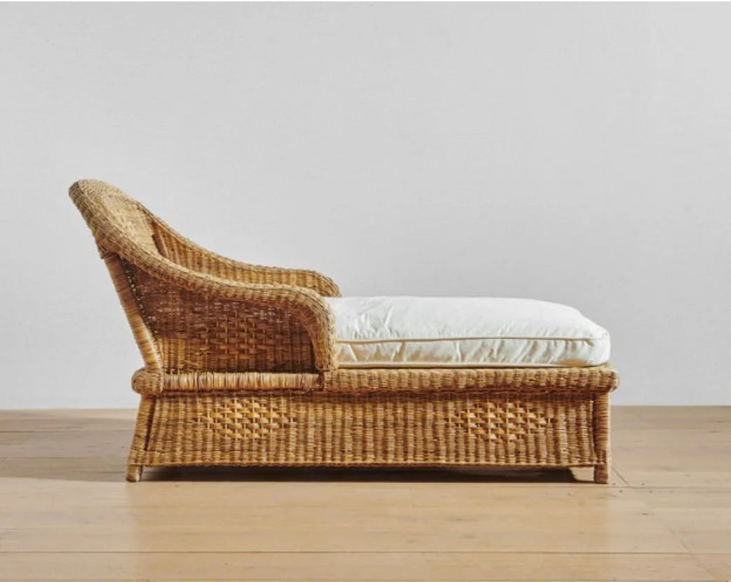 Classic Malawi Cane Lounger Chaise (Saltburn Movie)
