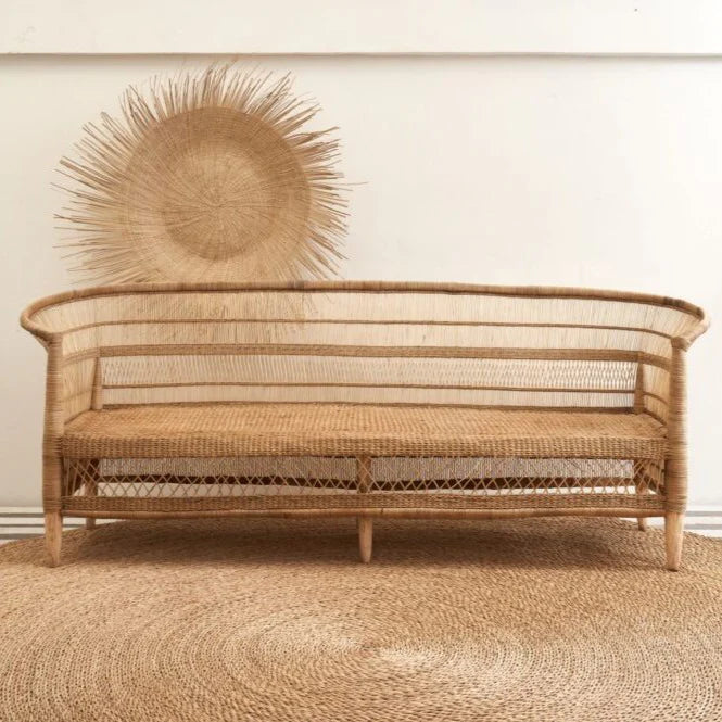 Traditional 4-Seater Malawi Cane Chair – Beige