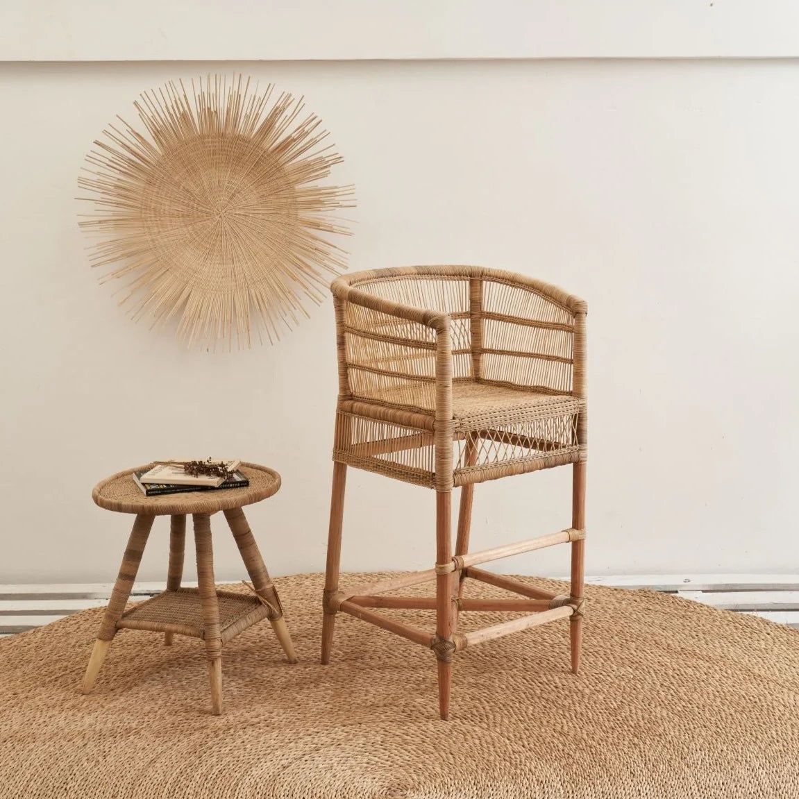 Traditional Barstool Malawi Cane Chair