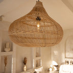 Rattan Lamp, Handwoven Wicker