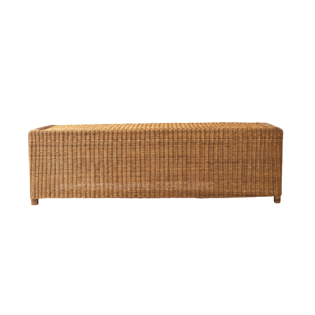 Long Cane Bench – Wicker, Beige &amp; Natural